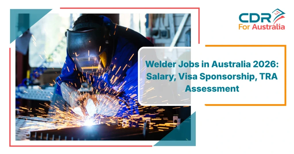 Welder working with industrial metal equipment for Welder Jobs In Australia 2026 including salary, visa sponsorship, and TRA assessment opportunities.