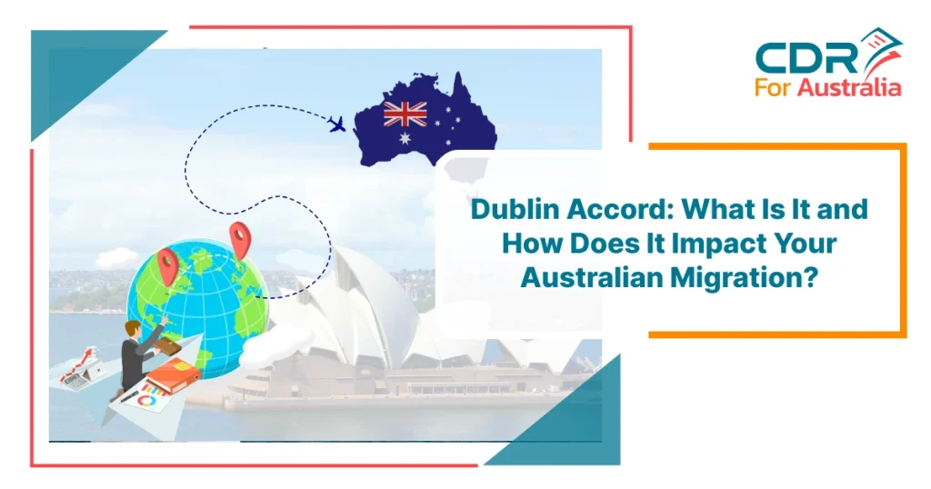 Dublin Accord concept illustration showing global engineering mobility and its impact on migration to Australia.
