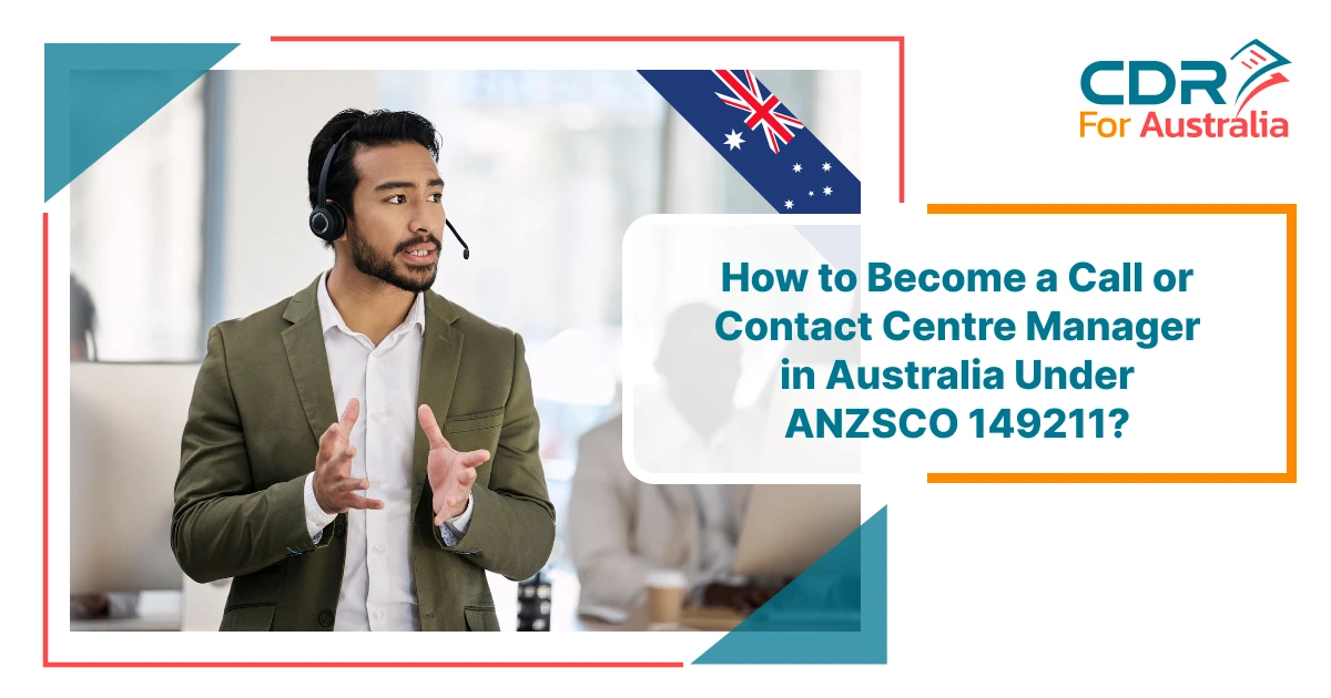 Professional call center manager wearing a headset explaining customer service strategies, representing how to become a Call or Contact Centre Manager in Australia under ANZSCO 149211.