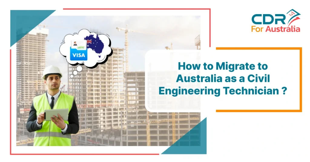Civil engineering Technician at construction site holding tablet with Australia visa concept illustrating migration pathway to Australia