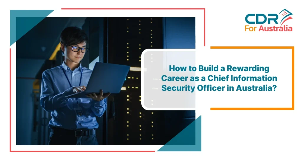 Chief Information Security Officer working on laptop in data center, cybersecurity career in Australia