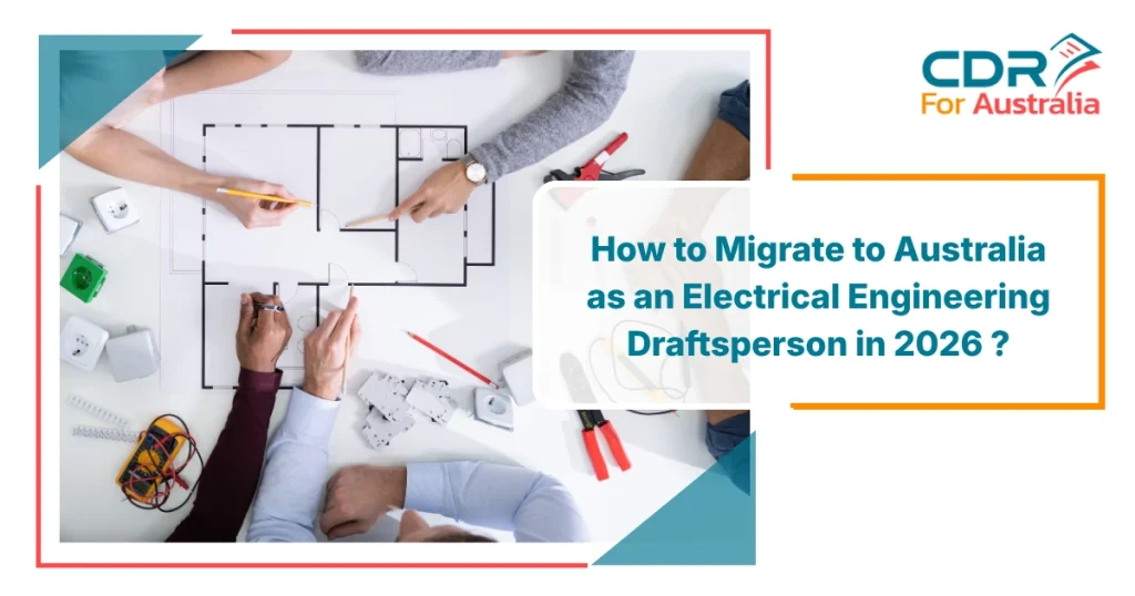 Electrical engineering draftsperson planning house layout with tools for migration to Australia in 2026