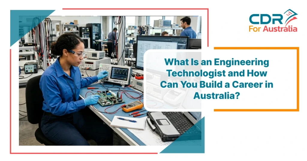 Engineering technologist testing electronic circuit board in a modern lab for career opportunities in Australia