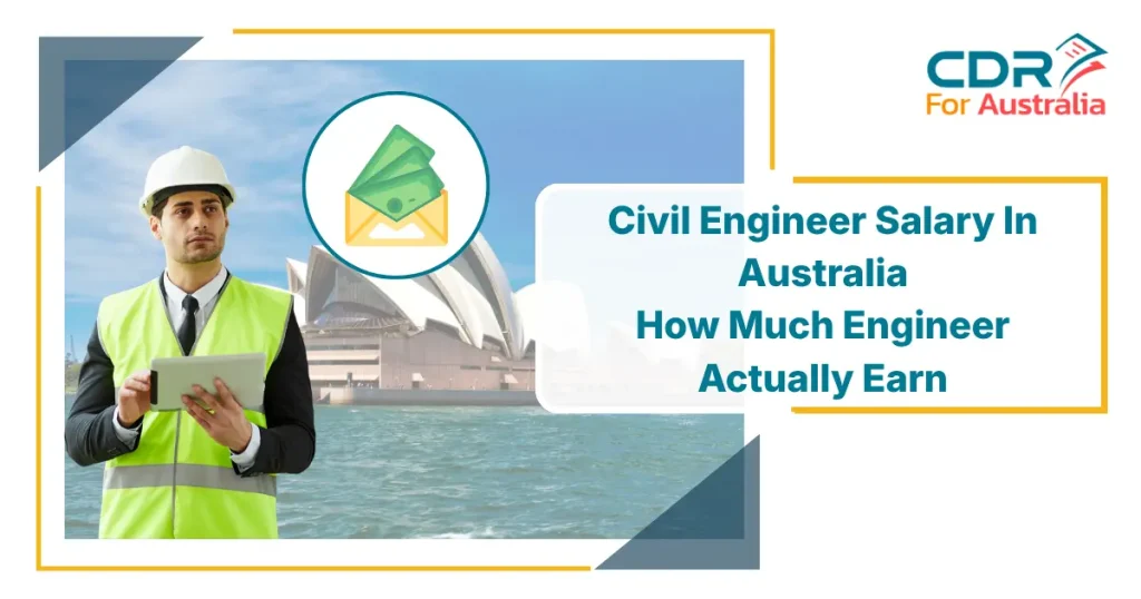 Civil engineer salary in Australia – engineer in hi-vis vest, Sydney background