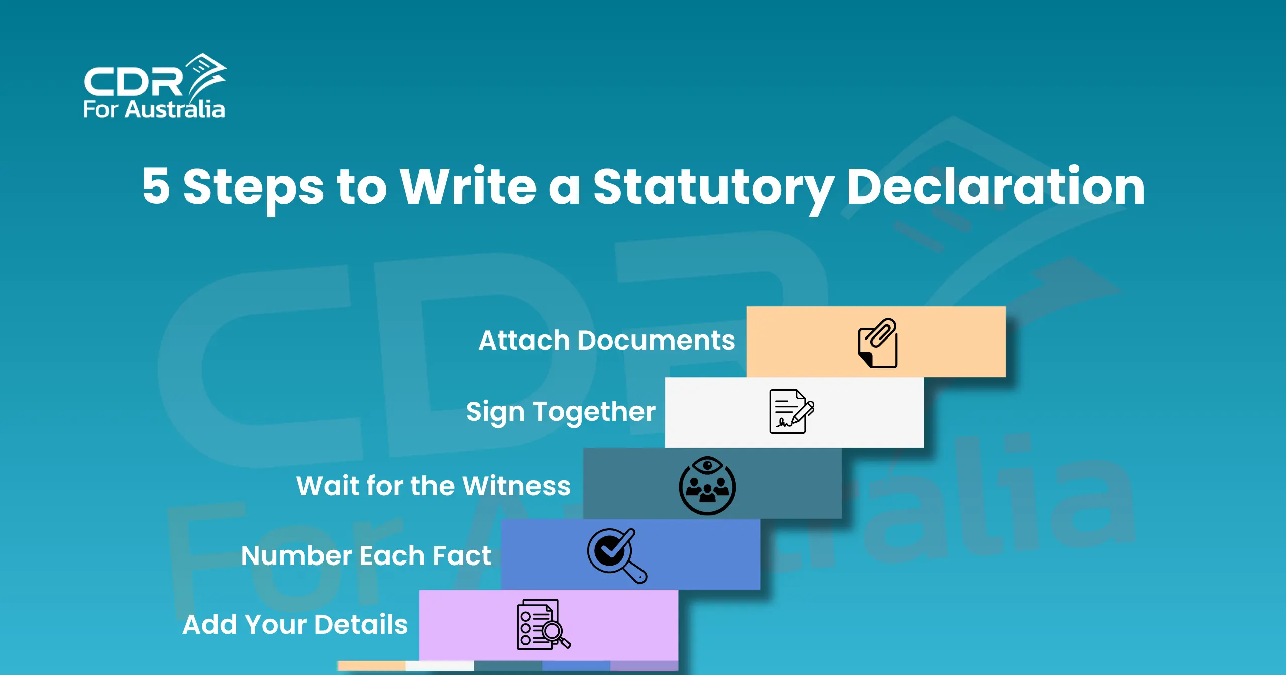 5 steps to write a statutory declaration infographic