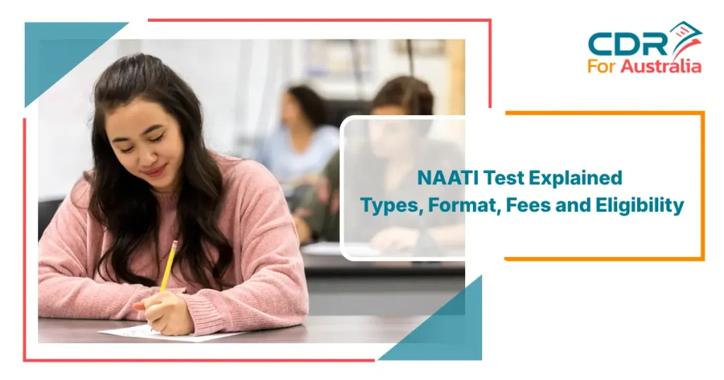 Candidate writing notes for NAATI test preparation.