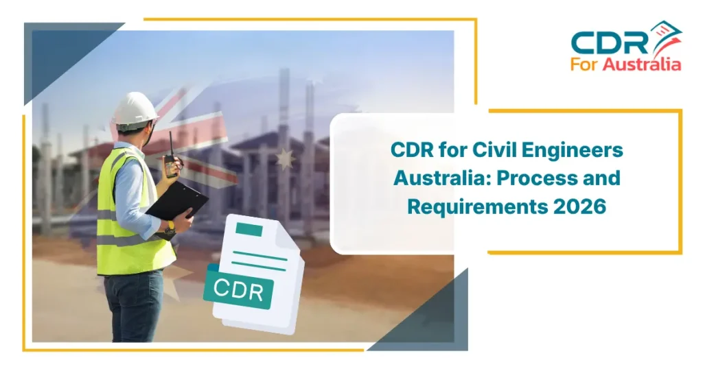 CDR for Civil Engineers Australia engineer holding plans with cash and map icons
